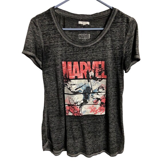 Maurices Marvel T-Shirt Womens Small Black Graphic Spiderman Hulk Burner - Picture 1 of 5